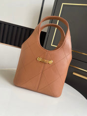 CHANEL 26S QUILTED HOBO BAG 27 IN CARAMEL BROWN CALFSKIN GOLD HARDWARE