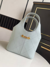 CHANEL 26S QUILTED HOBO BAG 27 IN PALE BLUE CALFSKIN GOLD HARDWARE
