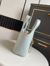 CHANEL 26S QUILTED HOBO BAG 27 IN PALE BLUE CALFSKIN GOLD HARDWARE