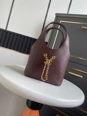 CHANEL 26S QUILTED HOBO BAG 27 IN BURGUNDY RED CALFSKIN GOLD HARDWARE