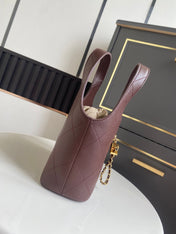 CHANEL 26S QUILTED HOBO BAG 27 IN BURGUNDY RED CALFSKIN GOLD HARDWARE