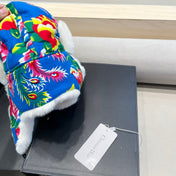 TRAPPER HAT IN COLORFUL VELVET AND RABBIT FUR 416388