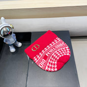 KNITTED BEANIE HAT IN RED CASHMERE WOOL 422478