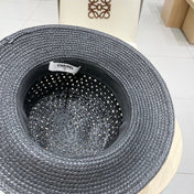 STRAW HAT OPEN WEAVE BLACK 674077