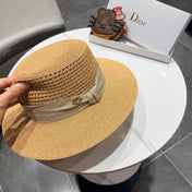 DIOR 26S FLAT-BRIM STRAW HAT STYLE 43