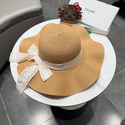 CELINE 26S STRAW WIDE BRIM HAT STYLE 74