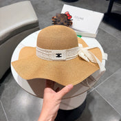 CELINE 26S STRAW WIDE BRIM HAT STYLE 74