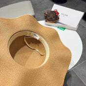 CELINE 26S STRAW WIDE BRIM HAT STYLE 74