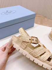 Monolith Crochet Cage Sandals 30 Beige