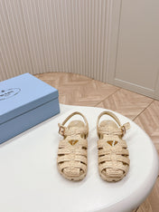 Monolith Crochet Cage Sandals 30 Beige