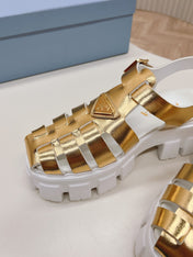 Pra Rubber Monolith Sandals 55 Gold White
