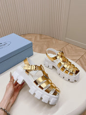 Pra Rubber Monolith Sandals 55 Gold White