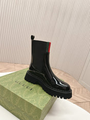 GG CLASSIC MARTIN BOOTS IN BLACK PATENT LEATHER