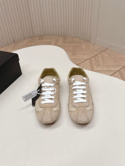 PRADA 26S SNEAKERS IN LIGHT BROWN QUILTED NYLON AND SUEDE