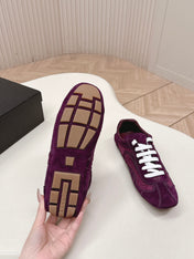 PRADA 26S CLASSIC SNEAKERS IN BURGUNDY RED SUEDE