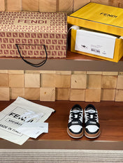 FENDI MATCH IN WHITE MIX BLACK AND BROWN CALFSKIN