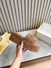 FENDI SLIPPER IN SEPIA BROWN FUR