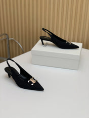 ALMA TRIOMPHE SLINGBACK IN BLACK SUEDE