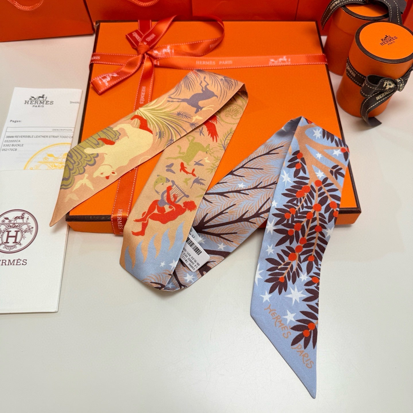 HERMES 25S SILK NECKERCHIEF 86 IN SILK 714350