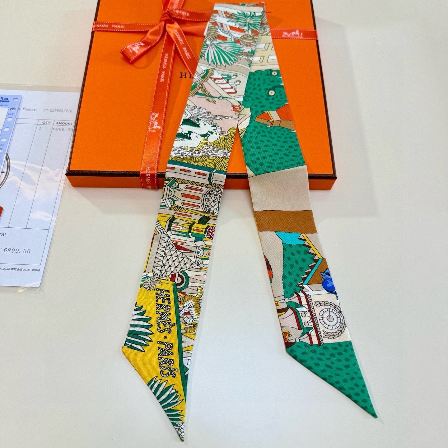 HERMES 25S NECKERCHIEF 86 IN SILK 989358
