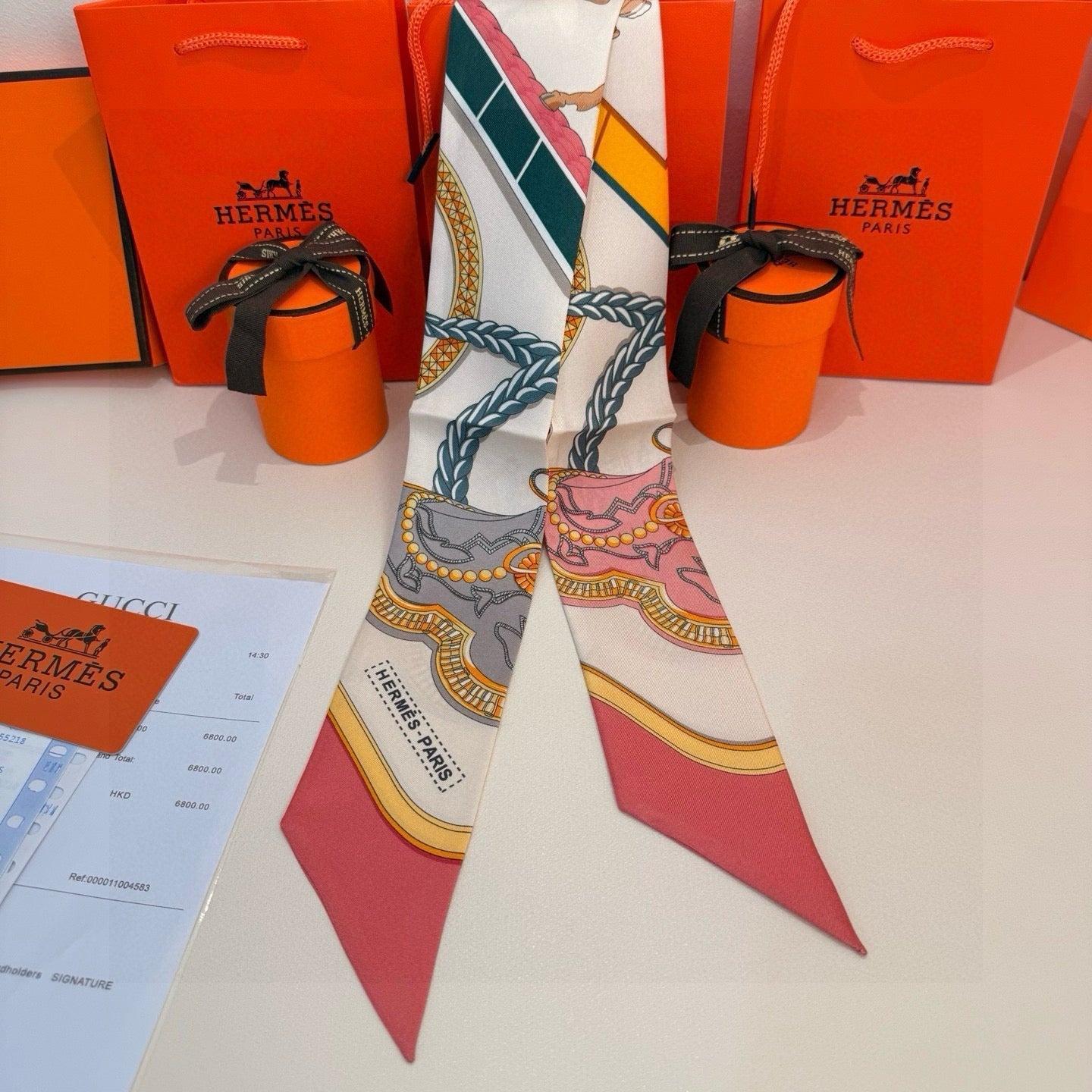 HERMES 26S TWILLY SCARF 86 IN SILK 496193
