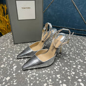 HIGH HEELS 10 CM IN SILVER SNAKE PATTERNED CALFSKIN