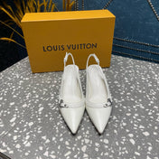 HIGH HEEL 55 MM SLINGBACKS IN WHITE SHEEPSKIN