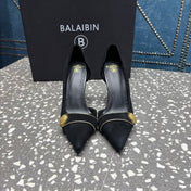 BALMAIN 26S HIGH-HEEL SHOES 95 MM IN BLACK SUEDE