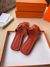 0RAN SANDALS IN GINGER ORANGE CALFSKIN