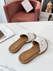 LYMPIA MULE WHITE CANVAS