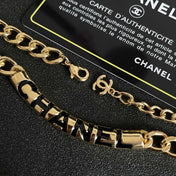 CHANEL 26S CHANEL BLACK LETTER LOGO CHAIN NECKLACE IN GOLD METAL 630061