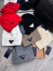 BEANIE HAT IN BLACK WOOL AND RABBIT FUR 342038