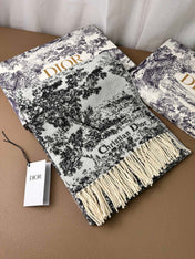 DIOR 26S SCARF 190 IN CASHMERE AND WOOL 429093