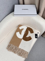 SCARF 200 CM IN CIDER BROWN MIX WHITE CASHMERE AND WOOL 399796
