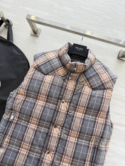 PRADA 25S PLAID DOWN VEST 512