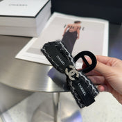 CHANEL 26S HAIR CLIP IN BLACK TWEED 512091