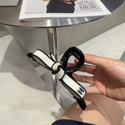 CHANEL 26S BOW HAIR CLIP IN WHITE RIBBON 512097