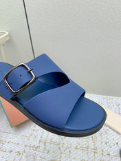 SANDALS IN CLASSIC BLUE CALFSKIN