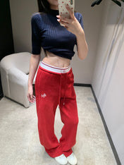 HERMES 25S FLEECE-LINED WIDE-LEG PANTS 441