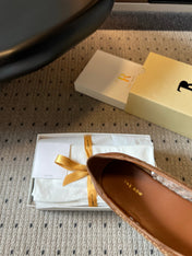 THE ROW 26S BALLET FLATS IN BROWN MESH