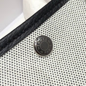 GARDEN PARTY 30CM IN WHITE TOILETS COTTON CANVAS AND BLACK CALFSKIN