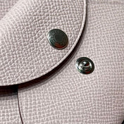 CALVI DUO COMPACT CARD HOLDER IN MAUVE PALE EPSOM CALFSKIN
