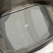 PICOTIN LOCK 22 IN GREY ETAIN CALFSKIN SILVER HARDWARE