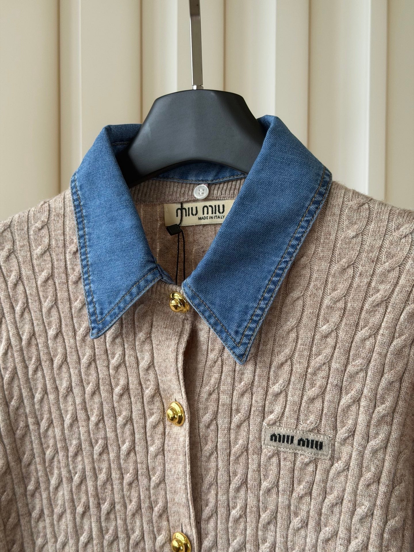 MIUMIU 26S COLLAR KNIT CARDIGAN 1574