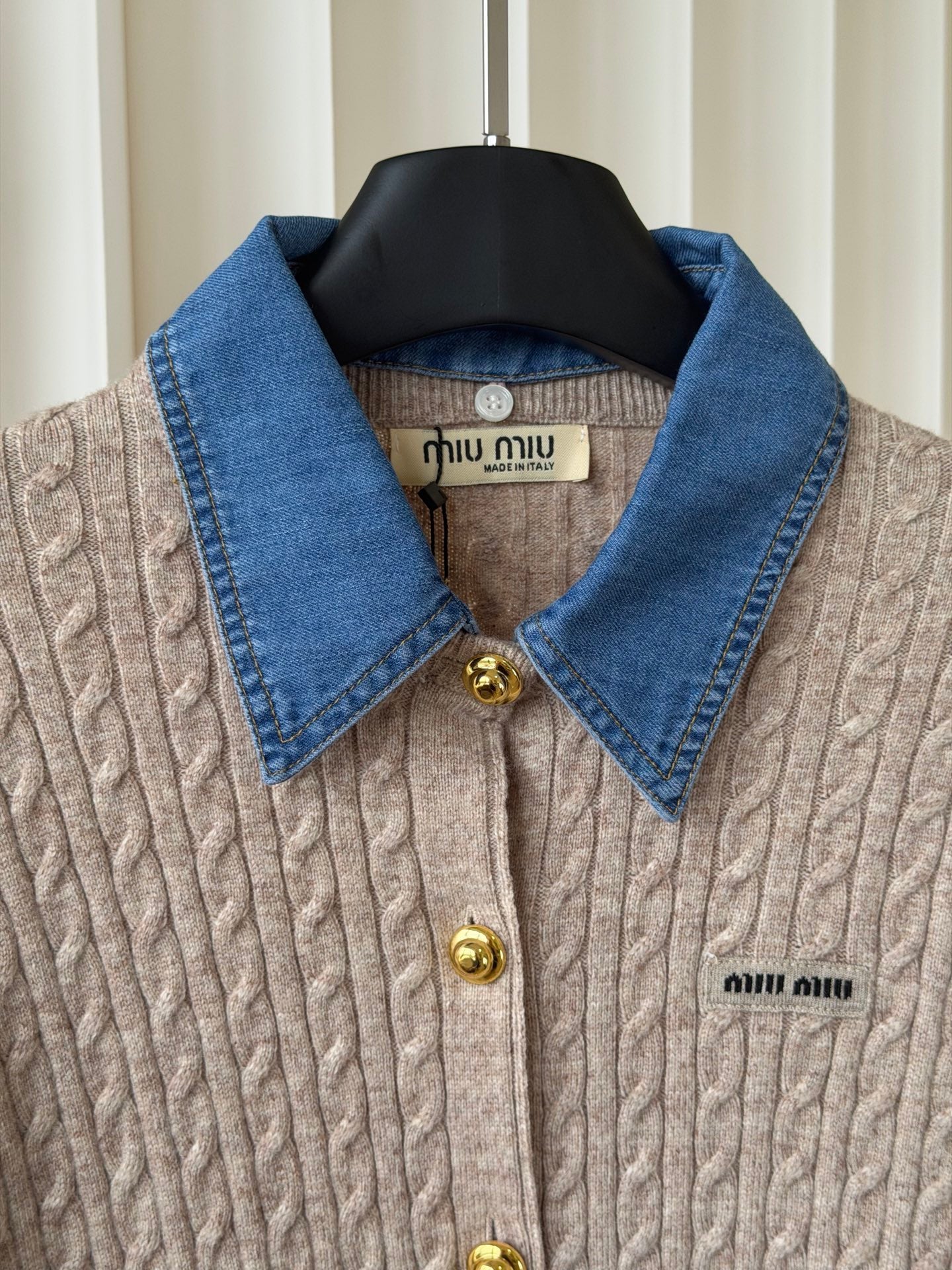 MIUMIU 26S COLLAR KNIT CARDIGAN 1574