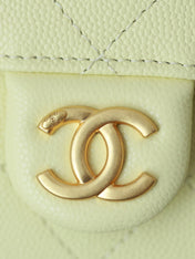 CHANEL 25S HOBO BAG 30 CM IN PASTEL YELLOW LAMBSKIN WITH GOLD HARDWARE