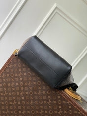 GETAWAY BACKPACK 50 IN BLACK MONOGRAM ECLIPSE CANVAS AND CALFSKIN EMBOSSED LOGO