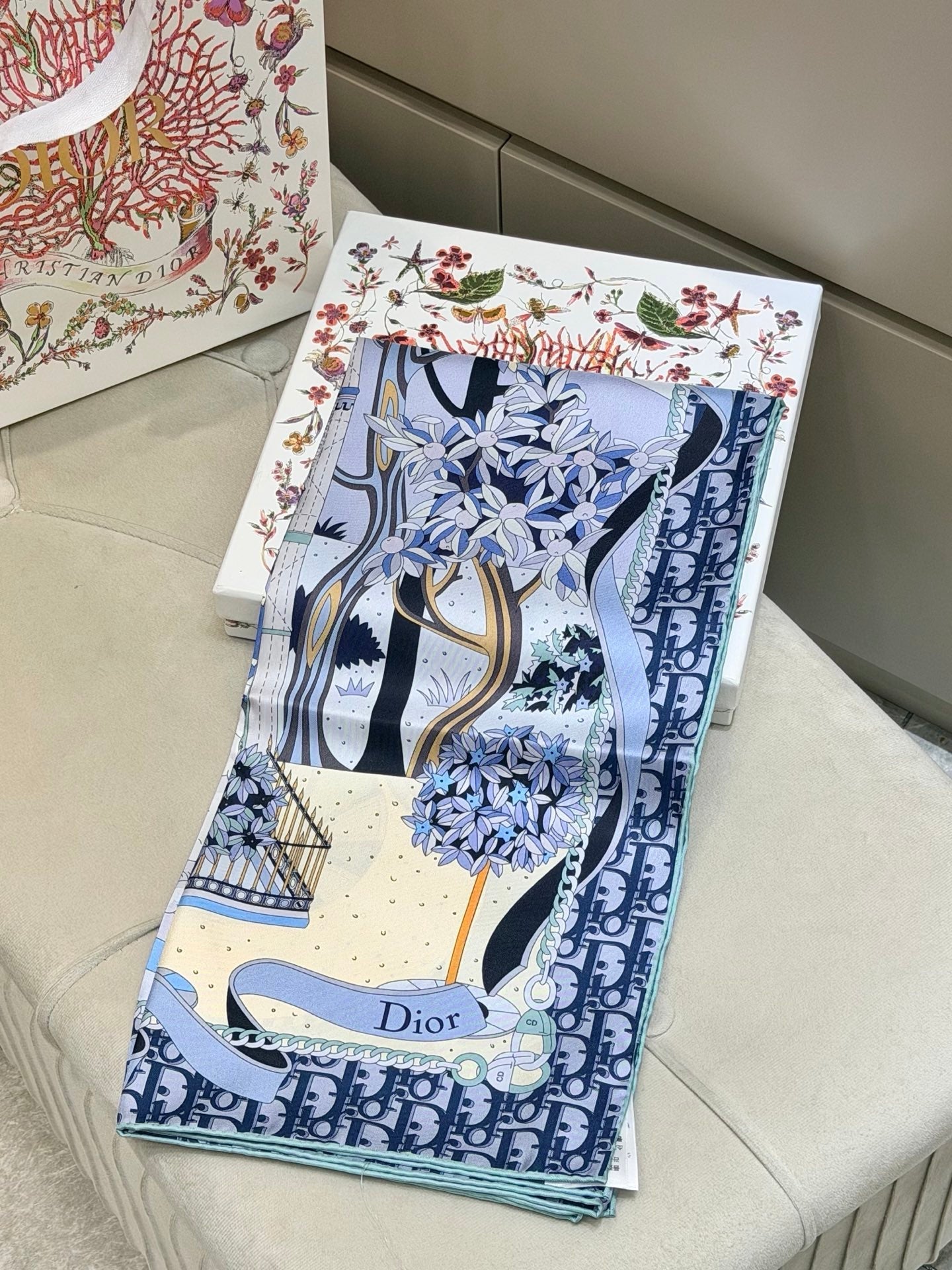 DIOR 26S SCARF 90CM IN SILK 311992