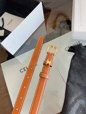 CELINE 26S BELT 18 MM IN BROWN CALFSKIN 658524