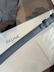 CELINE 26S BELT 18 MM IN BLACK CALFSKIN 658530